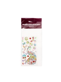 Наклейки-стразы декоративные "Фигурные цветные камушки-2" 24*10,7см