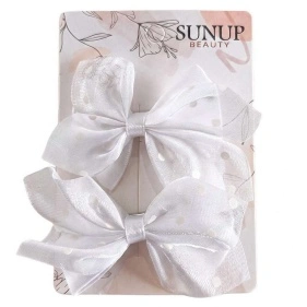 Заколка-бант для волос "Pretty", ТМ Sunup beauty, 2 шт, 7*5 см (ML-2965)