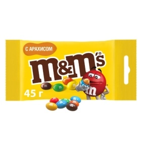 Драже M&M's с арахисом и молочным шоколадом, 45г