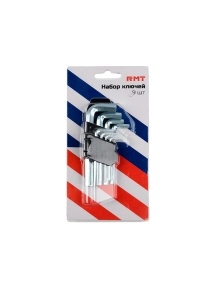 Набор ключей шестигранных L-образных, 1,5-10 мм, 9 шт. 