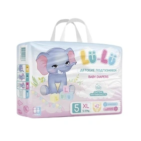 LU-LU DIAPERS Детские одноразовые подгузники XL №5, 42 шт