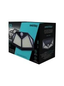 Настенный светильник 12Вт 100LED, на солнечных батареях, с датчиком движения, черный (SBF-33-MS)/100