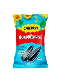 Семечки Молодежные СУПЕРХИТ Полосатые обжаренные с солью 100г