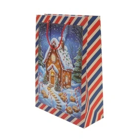 Пакет подарочный Снежный вальс, "Пряничный домик", 30*41,5*12 см (XNYS-370)