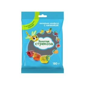 Конфеты желейные "Золотая стрекоза" ас. вк., 180г