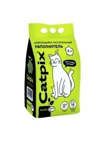 Наполнитель CATPIХ комкующийся растительный (зел. чай), 5 л.
