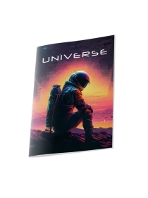 Тетрадь общая (скоба), ф.170х205мм, клетка, 48л., 4+0, Глиттерный лак серия Space