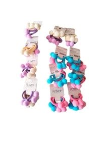 Набор резинок для волос "Помпон", 4 шт., микс цветов  (ML-1647)