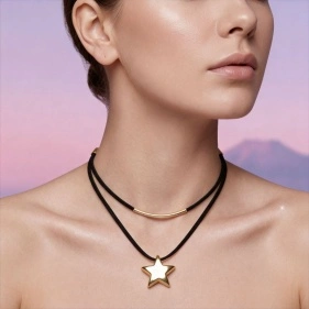 Колье-чокер "Stars, moon, sky", ТМ Sunup beauty, 40+5 см, микс (ML-2995)