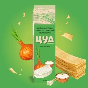 Чипсы "ЦУД"  пластинки со вк. сметаны с луком, 90г