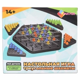 Настольная игра "Треугольные шахматы", 142 детали, ТМ Pan Fun, артикул PX0856