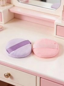 Пуховка для макияжа с держателем "Candy Pink", 2 шт.  (KRE25613206)