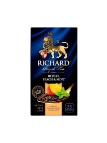 Richard чай черный байховый с ароматом персика и мятой Royal Peach & Mint 25п*1,7г