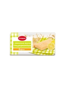 Вафли "Традиционные" с лимонным вкусом, 100г