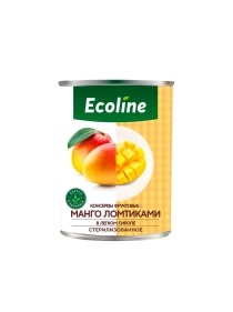 Манго ломтиками в легком сиропе «Ecoline» new, ж/б 425 мл