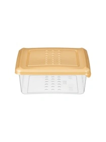Контейнер для продуктов квадратный 0,5л (золотой)