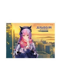 Альбом для рисования А4 40л. в асс-те , скреп, мелов. Обл, лен в асс-те ПХ, А40-7326