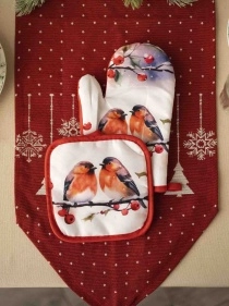 Набор: варежка + прихватка "Зима", 25*17/ 17*17 см