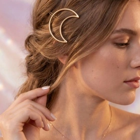 Заколка для волос "Stars, moon, sky", Sunup beauty, 5 см (ML-3015)