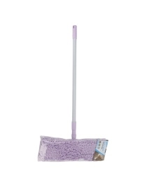 Швабра плоская "Чистюлино", телескопическая ручка 120 см, насадка "лапша" из шенилла, цвет микс