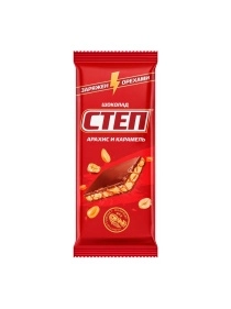 Шоколад молочный с начинкой "Степ" с арахисом и карамелью 80г