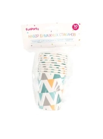 Набор бумажных стаканов "Вечеринка", 10 шт., 250 мл (PI0018)