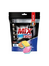 Таблетки для посудомоечных машин MIX TABS all in one, 25 шт