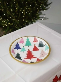 Тарелка одноразовая "Новогодний ужин", 10 шт, 18 см (NYX0104)