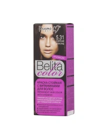 Краска стойкая с витаминами для волос серии "Belita сolor" № 5.31 Горячий шоколад (к-т)