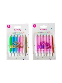 Набор свечей для торта 6 шт + топпер (ML-1859)