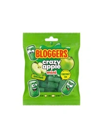 Мармелад BLOGGERS "Крейзи Эйпл" (мини-трубочка) в кисло-сладкой обсыпке жеват. со вкусом яблока с желейн. нач. 75г