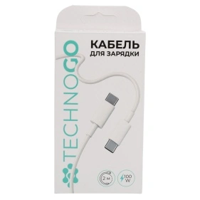 Кабель для зарядки DENMEN, 2 м, Type-C, белый (D65C)