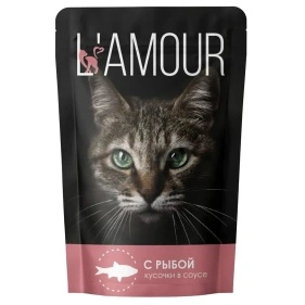 Корм конс. для кошек с Рыбой в соусе ТМ "L`AMOUR" (пауч-пакет) 75г*28шт