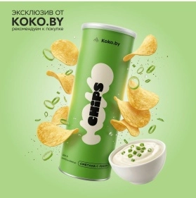 Чипсы "КОКО" картоф. со вк. сметаны с луком, 100 г