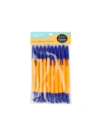 Набор ручек шариковых, 10 шт, цв.синий