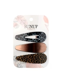 Набор заколок "С принтом", 3 шт, 7,5*2,5 см (PX0757)