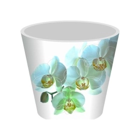 Горшок для цветов London Orchid Deco, D 160 мм, 1,6 л, белая орхидея