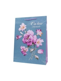 Пакет подарочный глянц. "От сердца", 32,4х44,5х10,2 см