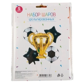 Набор шаров фольгированных "Чемпион", 5 шт, 1 шт: 30'', 
4 шт: 18'' (PI0521)