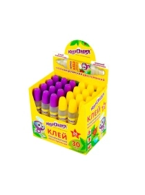 Клей канцелярский "ЮНЛАНДИЯ" 30мл, двусторонний, с узким и широким аппликаторами