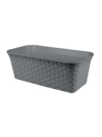 Балконный ящик "Ротанг" 43см с дренажем, микс цвета