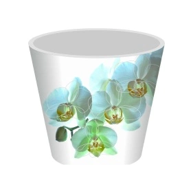 Горшок для цветов London Orchid Deco, D 160 мм, 1,6 л, белая орхидея