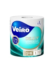 Полотенца бумажные Veiro DELICATE, БЕЛЫЙ, 2-сл., 75м, 1 рулон