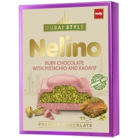 Шоколад рубин. "Nelino" "DUBAI STYLE" экстрамол. фист. и кадаиф, 62г