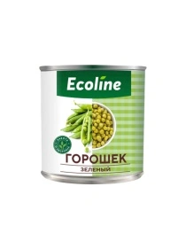 Горошек зеленый консерв. т.м.«Ecoline» new, ж/б /400 г
