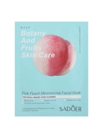 SADOER Маска тканевая для лица, 25 мл (розовый персик) арт. KRE0312010-7