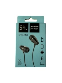 Наушники (Вставные) Sh. SHM34BL EARPHONE, черные