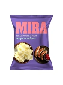 Снеки картофельные MIRA со вкусом баварских колбасок, 160г
