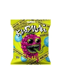 Мармелад со вкусом малины в кислой обсыпке Пак. (75г.)