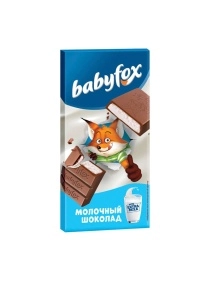 Молочный шоколад babyfox с молочной начинкой, 90г